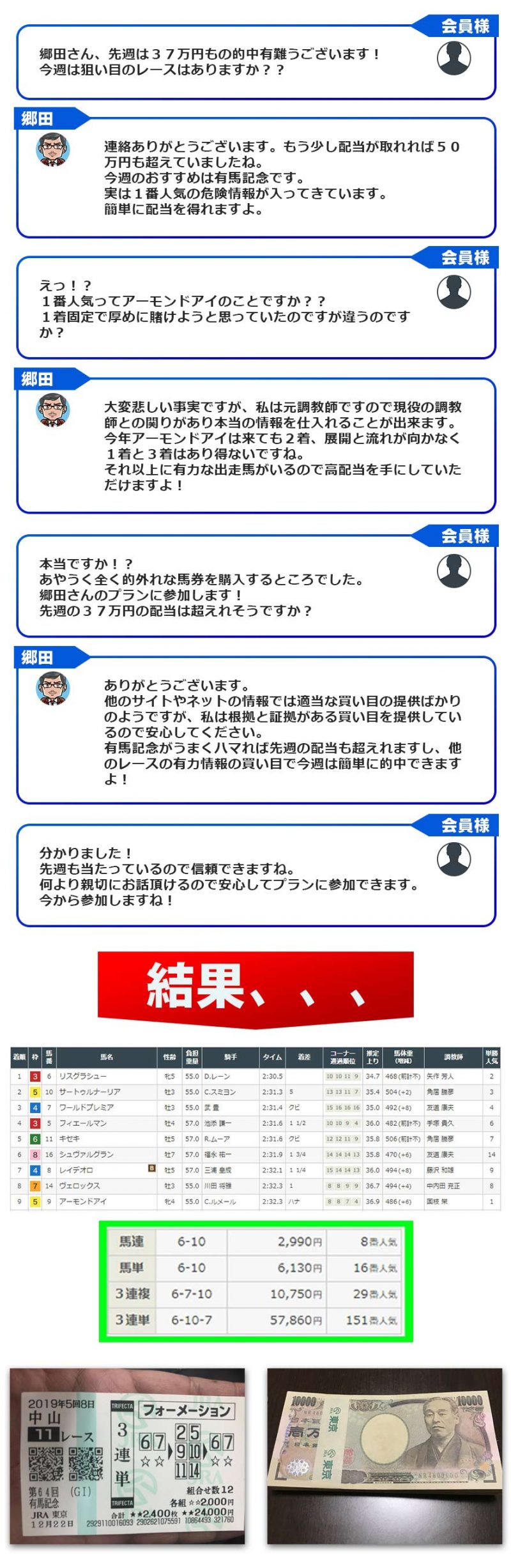 アイリアル馬券師やりとり画像